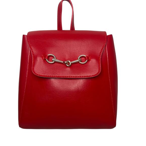 Brandy Melville Red Horsebit Mini Backpack Bag